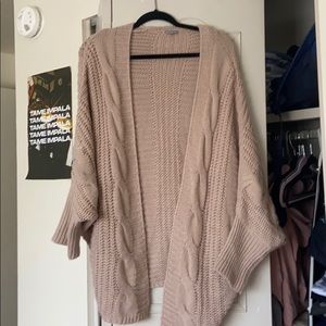 Oversized Beige Cardigan Shrug